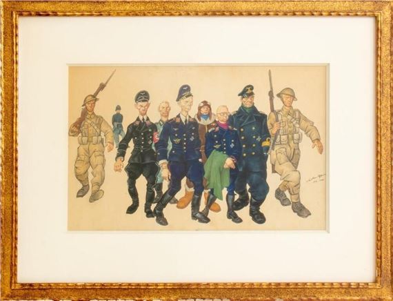 Arthur Szyk | Arthur Szyk The Invaders Watercolor on Paper (1941