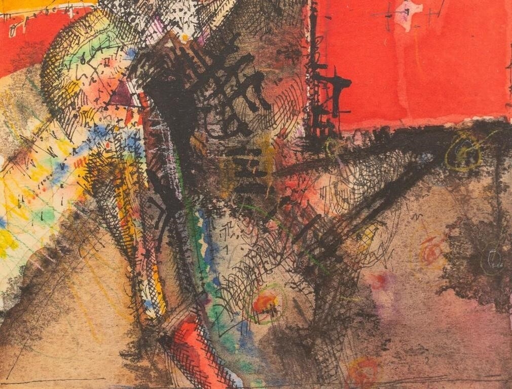 Moshe Castel | Moshe Castel Abstract Composition Watercolor, 1982 (1982 ...