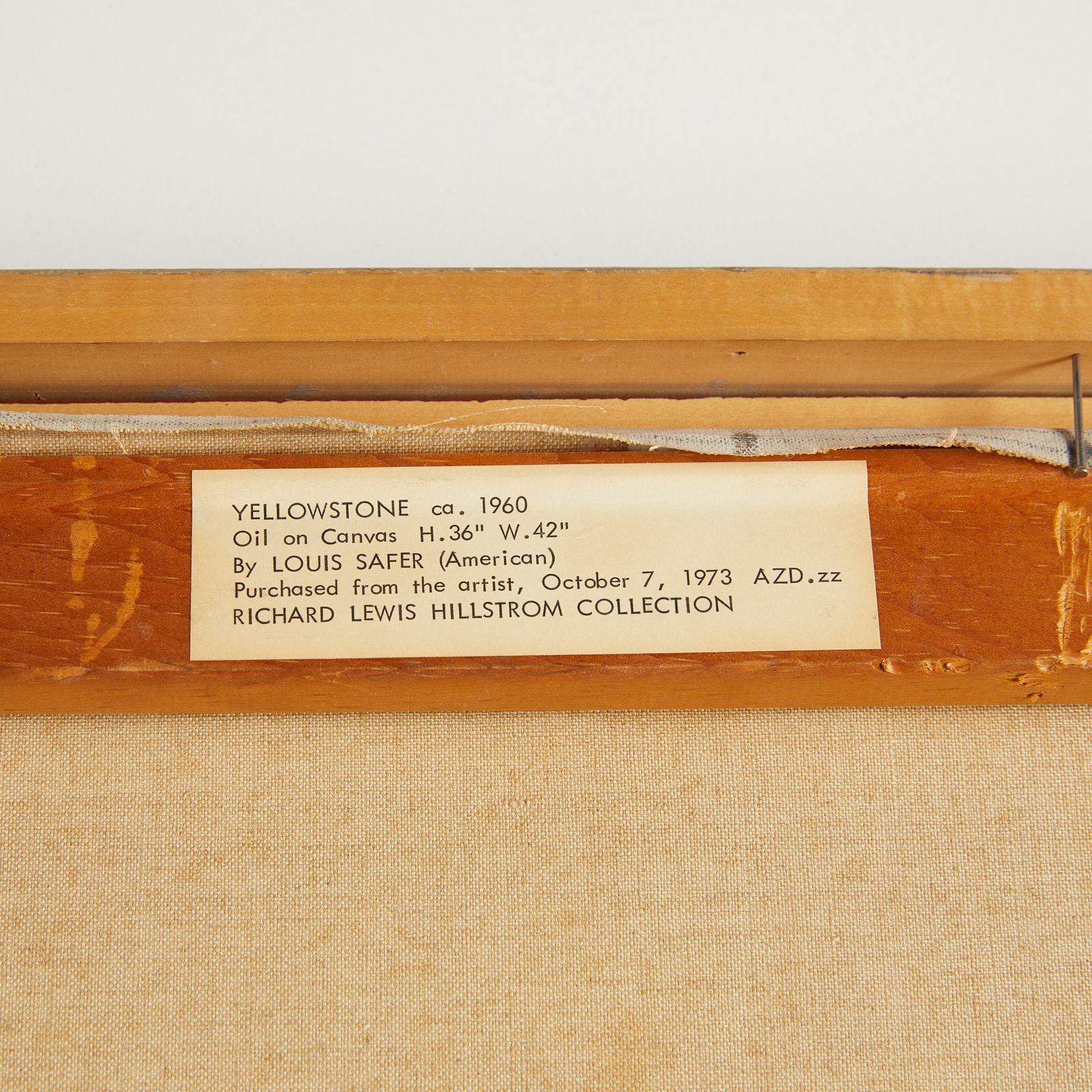 Artwork by Louis Safer, Louis Safer "Yellowstone Landscape" Painting, Made of Oil on canvas painting