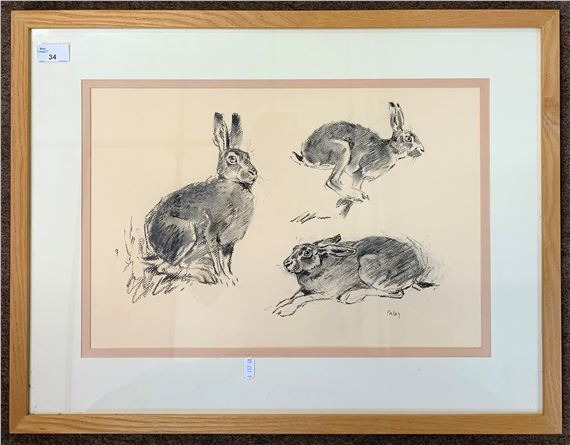 John Paley | A study of a hare in three positions | MutualArt
