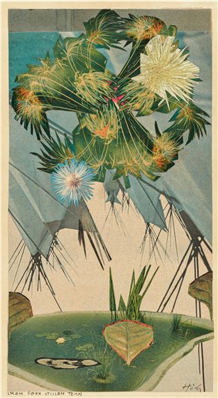 Lärm über stillem Teich by Hannah Höch, circa 1966