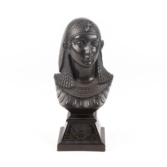 A French patinated bronze bust of an Egyptian queen - Paul Auguste Gagne
