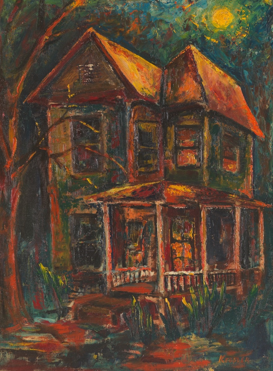 Artwork by Shirley Kessler, Abstract House, Made of Oil on canvasboard