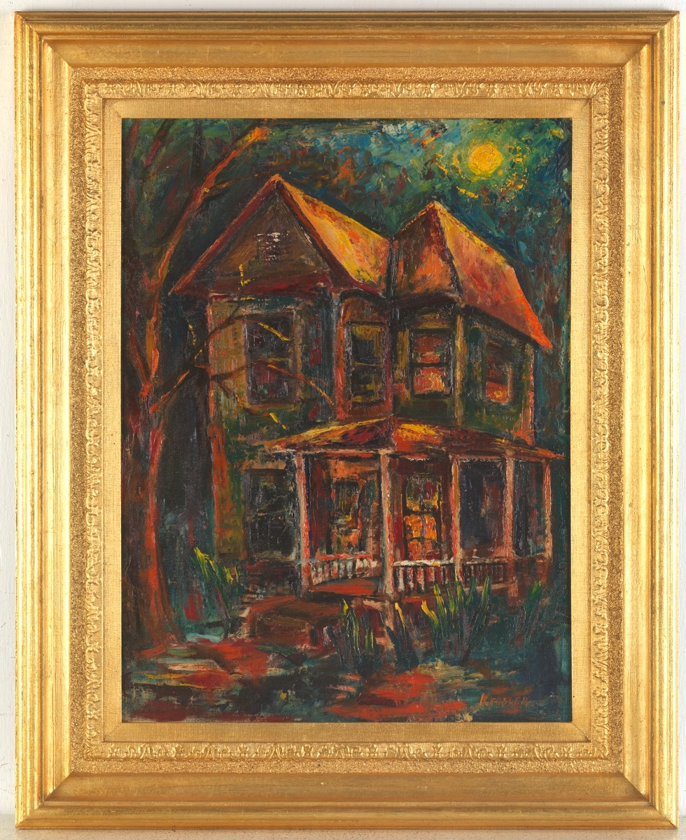 Artwork by Shirley Kessler, Abstract House, Made of Oil on canvasboard