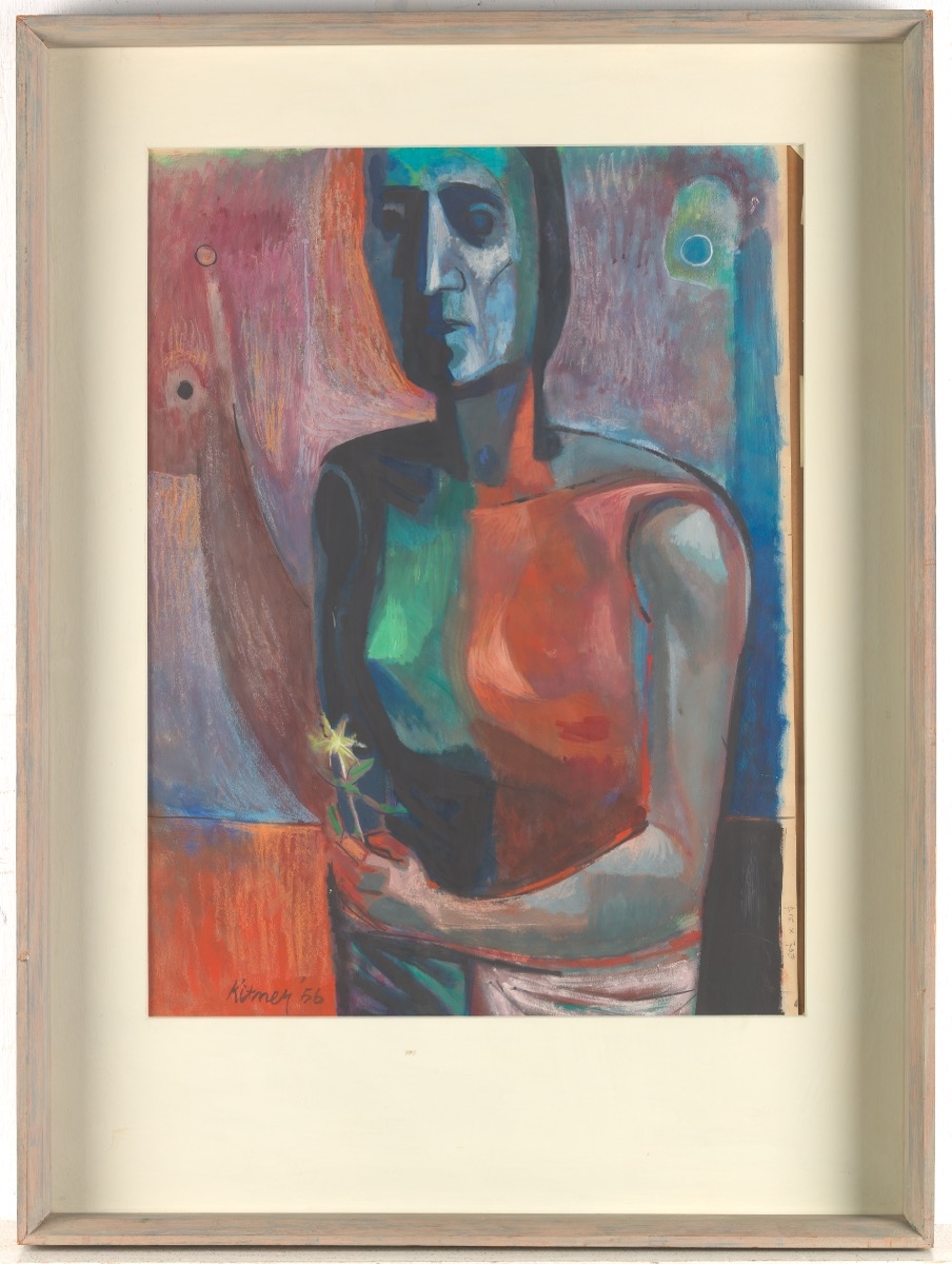 Artwork by Harold Kitner, Abstract Figure, Made of Gouache and pastel on paper