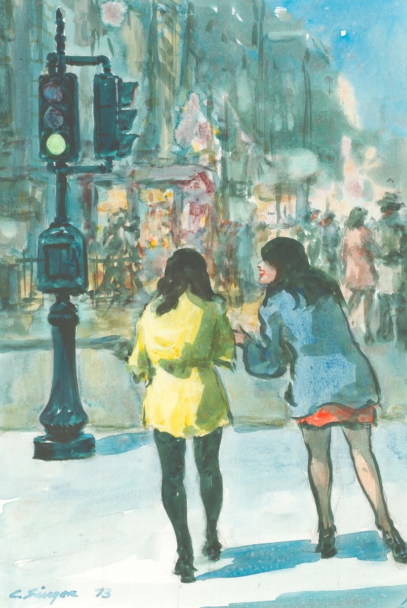 Clyde Singer | 2 Girls in the Village (1973) | MutualArt