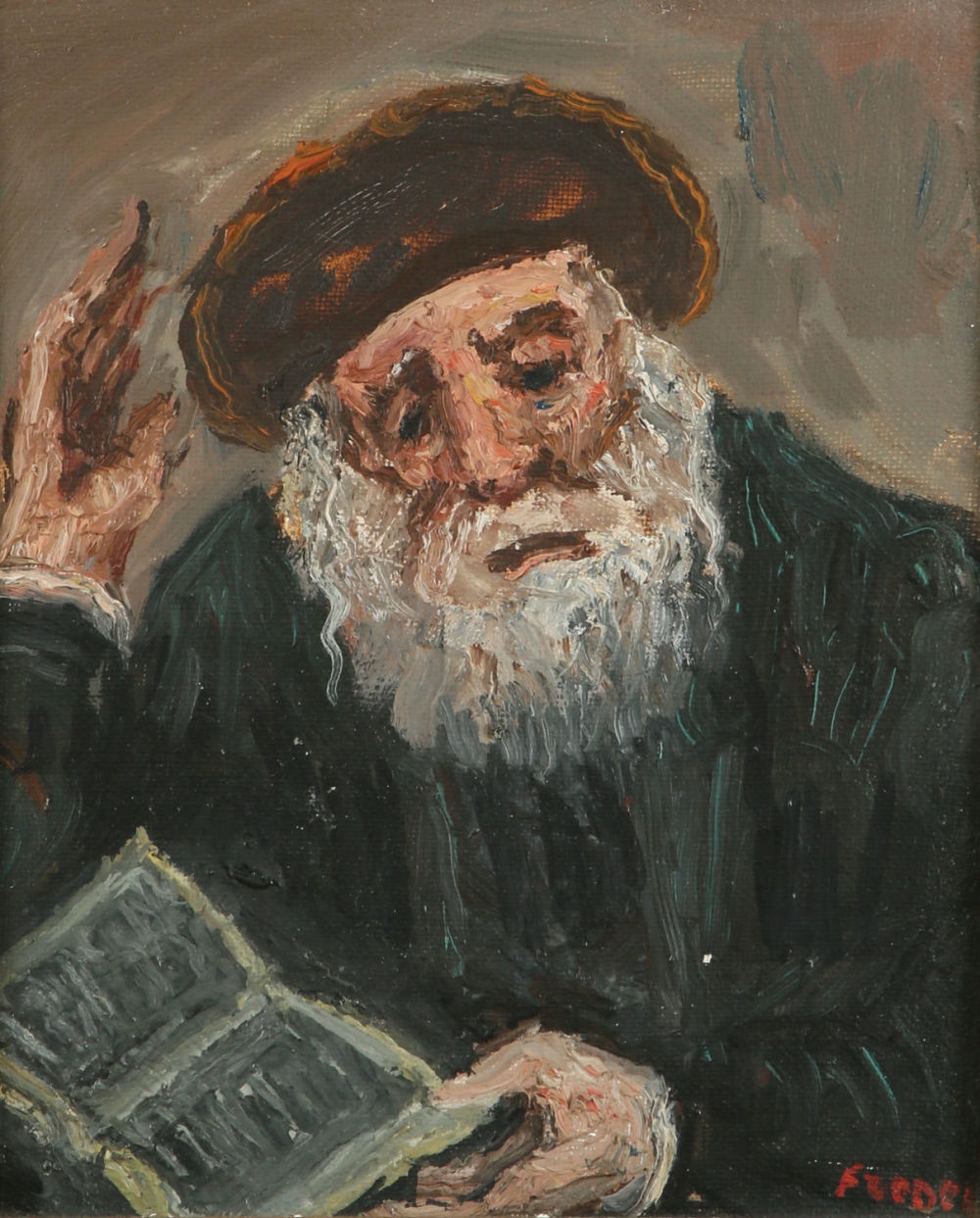 Artwork by Isaac Frenel, Bearded Figure, Made of Oil on canvas