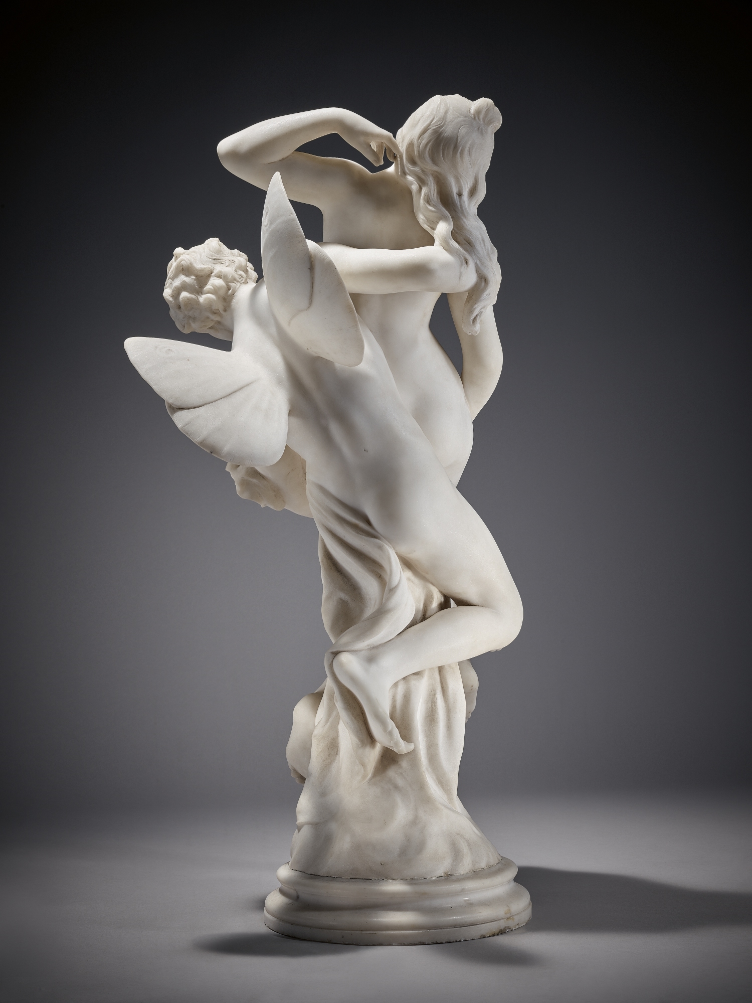 Artwork by Laurent-Honoré Marqueste, Cupid and Psyche, Made of marble