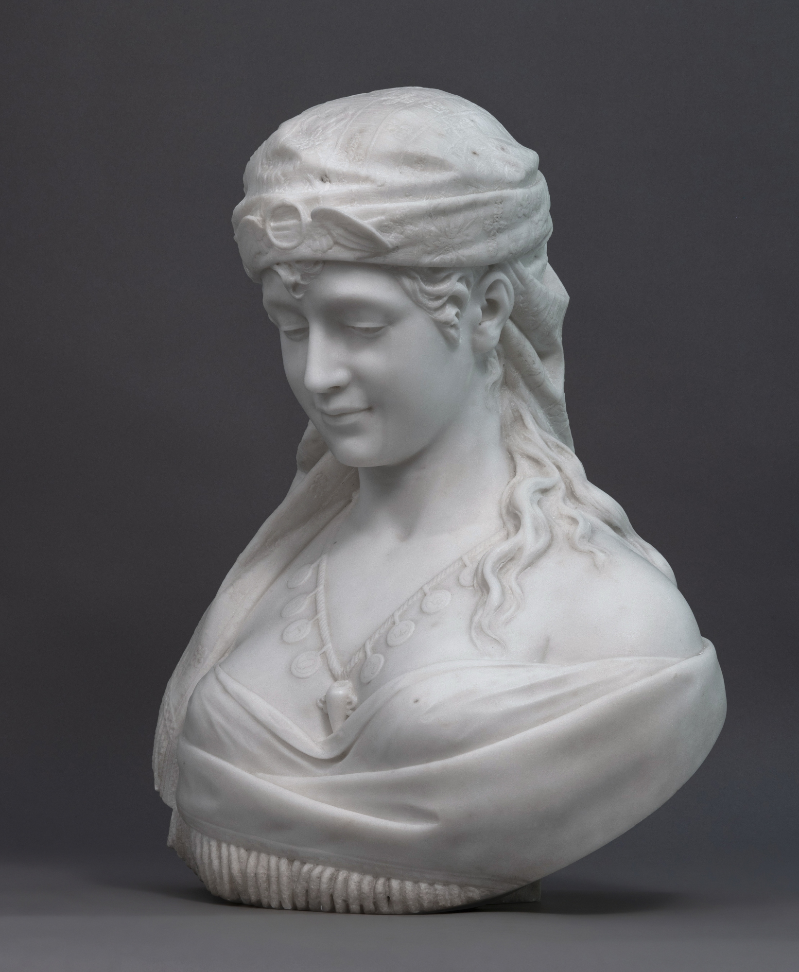 Artwork by Cesare Lapini, Bust of Cleopatra, Made of marble