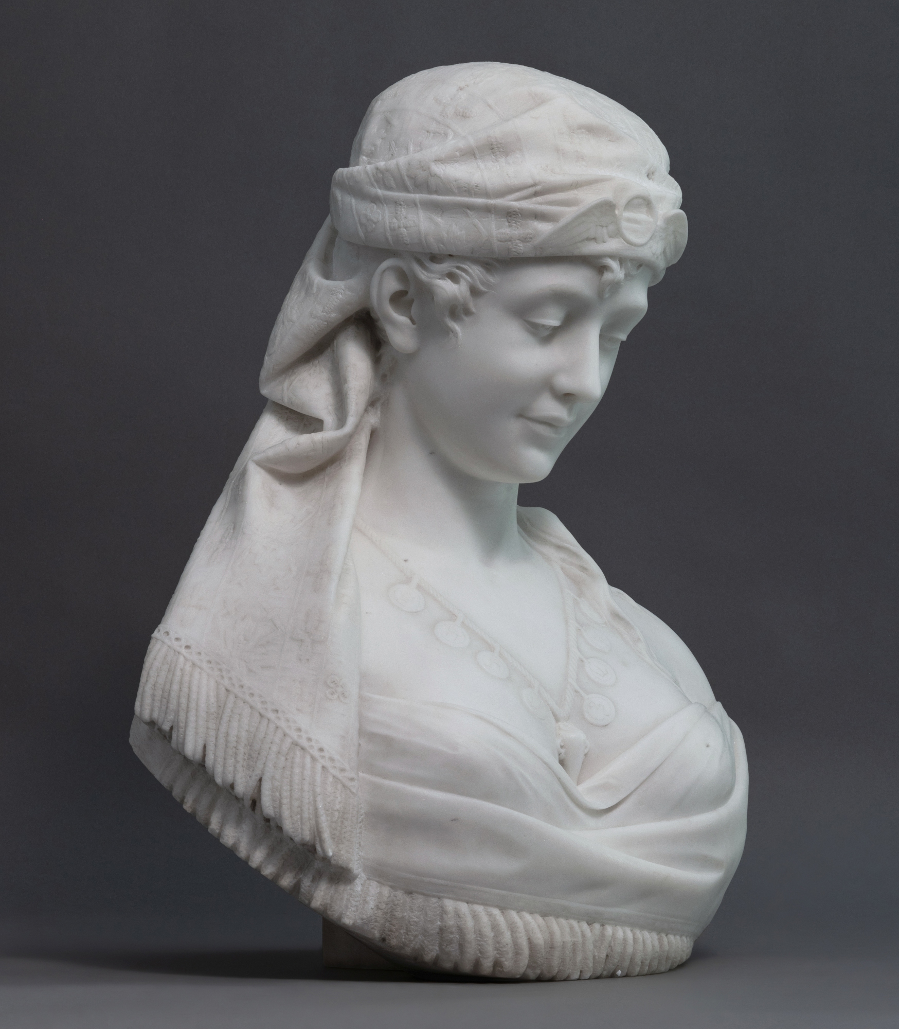 Artwork by Cesare Lapini, Bust of Cleopatra, Made of marble