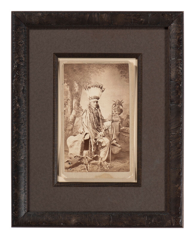 NATIVE AMERICANS]. CHOATE, John N. (1848-1902), photographer. 2 photographs, incl. boudoir card of Cheyenne student White Buffalo. [Carlisle, PA], ca 1881 by John Nicholas Choate, 1891