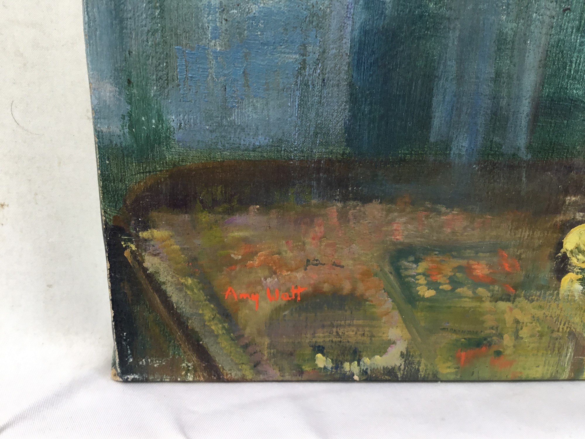 Artwork by Amy Millar Watt, Flowers in a Swansea vase, Made of oil on canvas