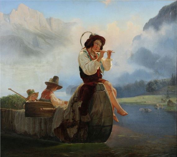 Der Alpensee by Carl Adolf Mende, 1840