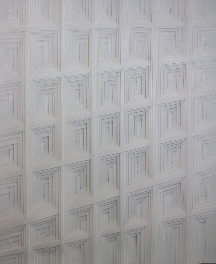 Artwork by Lothar Guderian, Schräge Komposition, Made of Kartonstreifenrelief