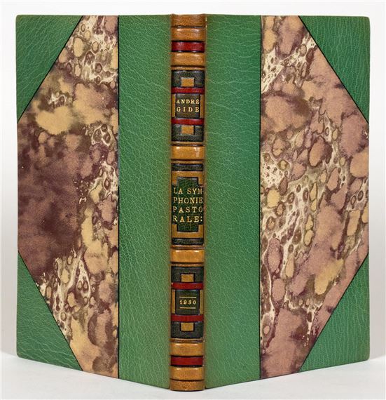 Art Déco-Einband von Louis Malcorps mit farbigen Ledereinlagen - J. van Krimpen