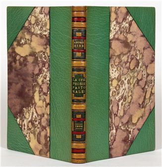 Art Déco-Einband von Louis Malcorps mit farbigen Ledereinlagen - J. van Krimpen