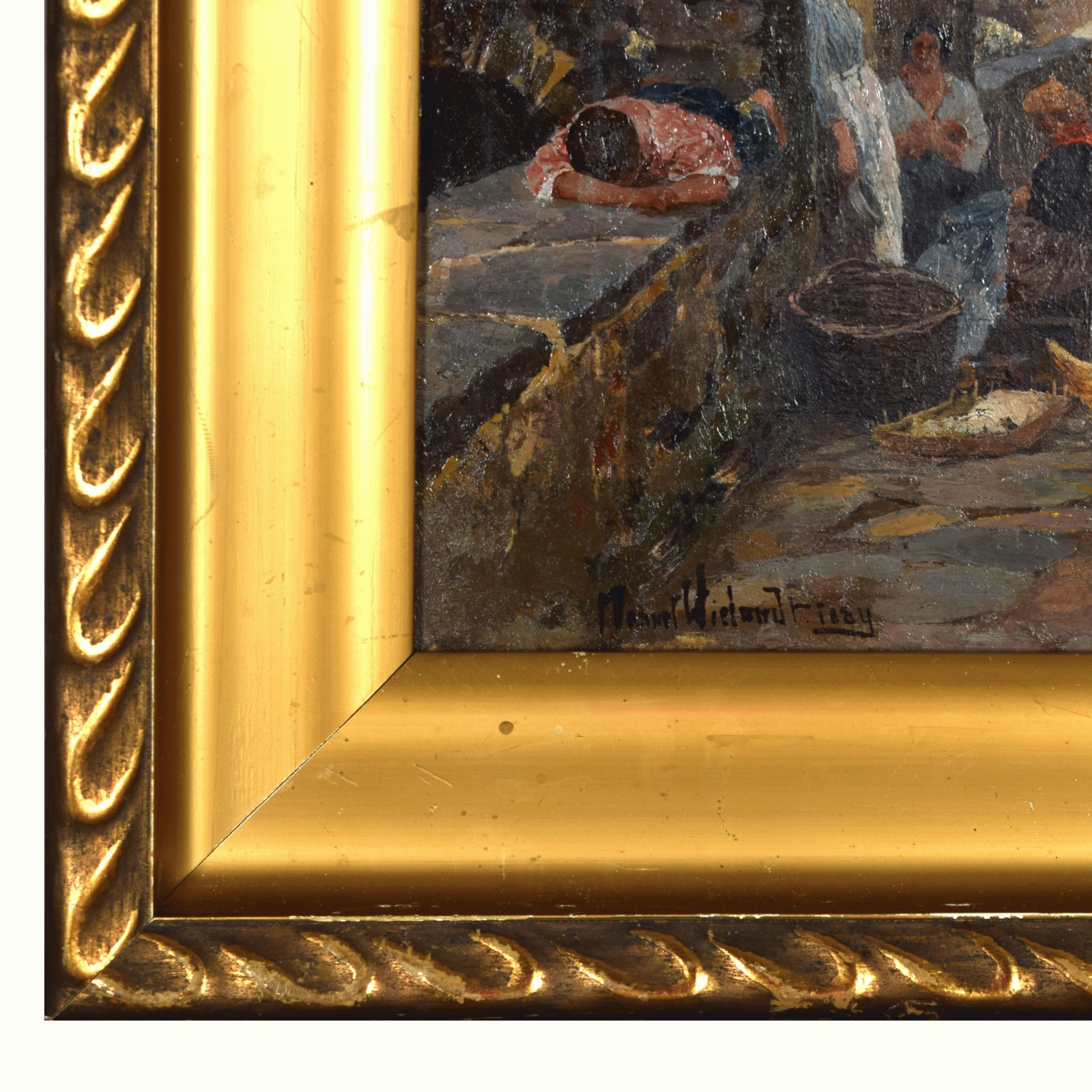 Artwork by Manuel Wielandt, MEDITERRANE STRASSENSZENE, Made of Öl/Lwd