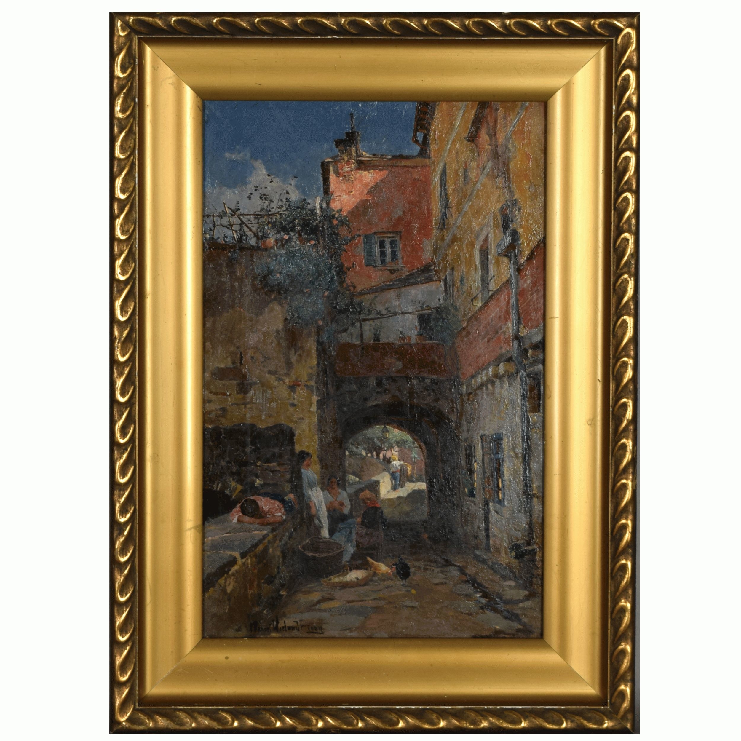 Artwork by Manuel Wielandt, MEDITERRANE STRASSENSZENE, Made of Öl/Lwd