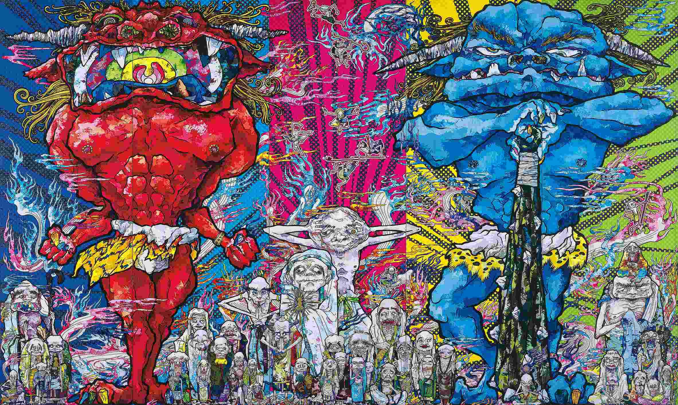 Takashi Murakami | Red Demon and Blue Demon with 48 Arhats (2013 ...