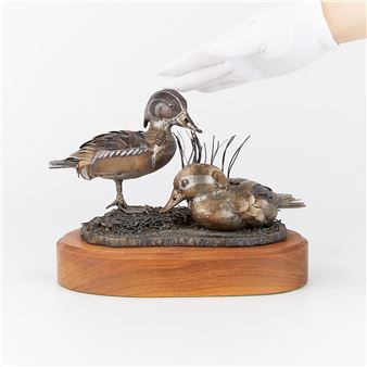 Jim Dolan Pair of Steel Wood Ducks 1983 - Jim Dolan