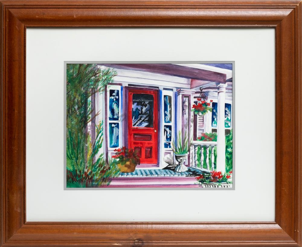 Artwork by Andrew Meredith, The Red Door, Made of Watercolour and acrylic on paper