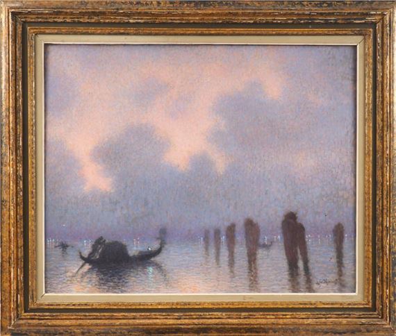 Lucien Levy-Dhurmer (1865-1953) "Gondoles à Venise au crépuscule by Lucien Lévy-Dhurmer, circa 1906