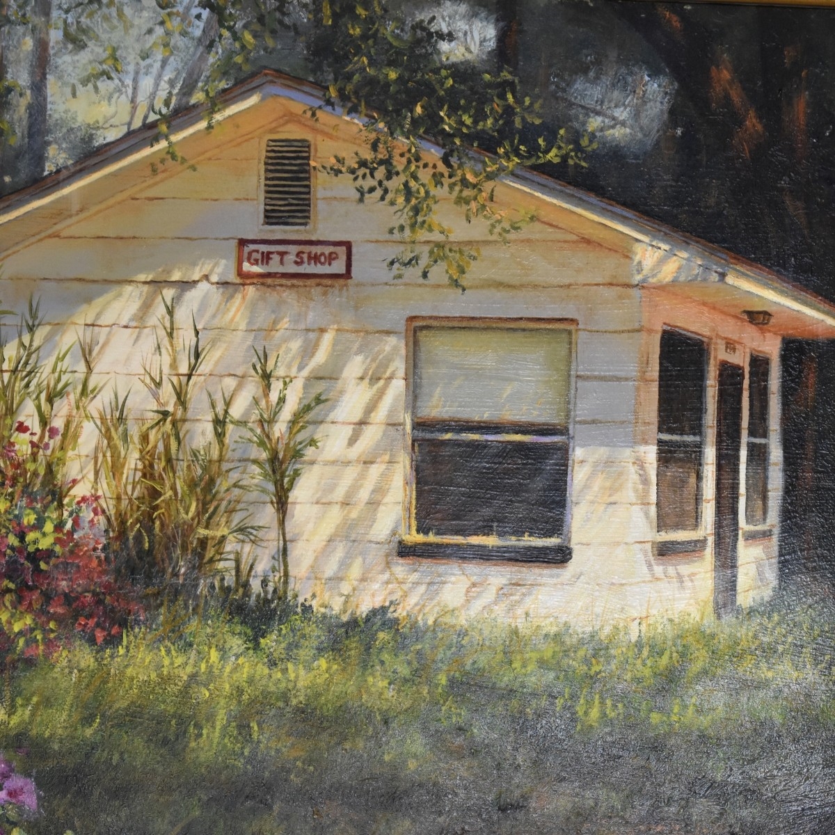 Artwork by Douglas Grier, Gift Shop, Made of Oil on Board