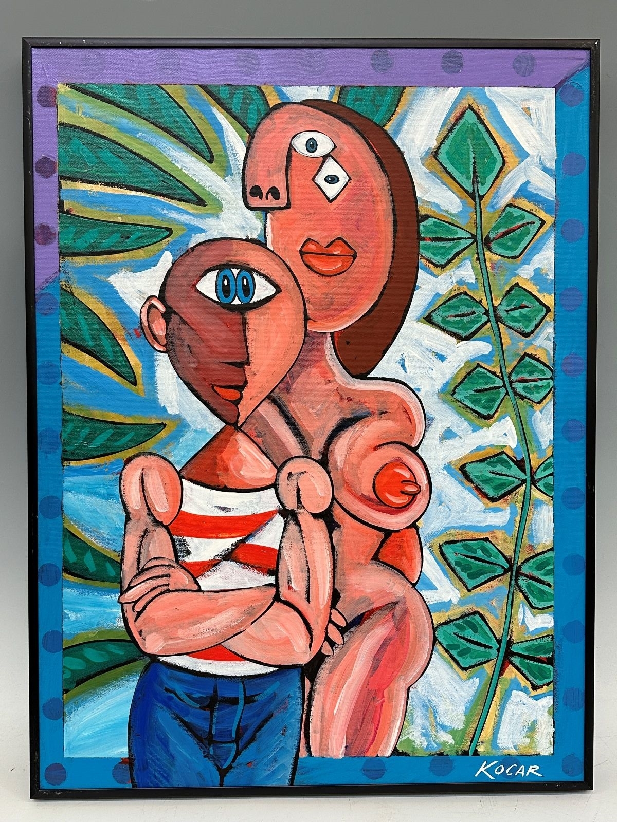 Artwork by George Kocar, Artist Pointing, Made of Acrylic on Canvas