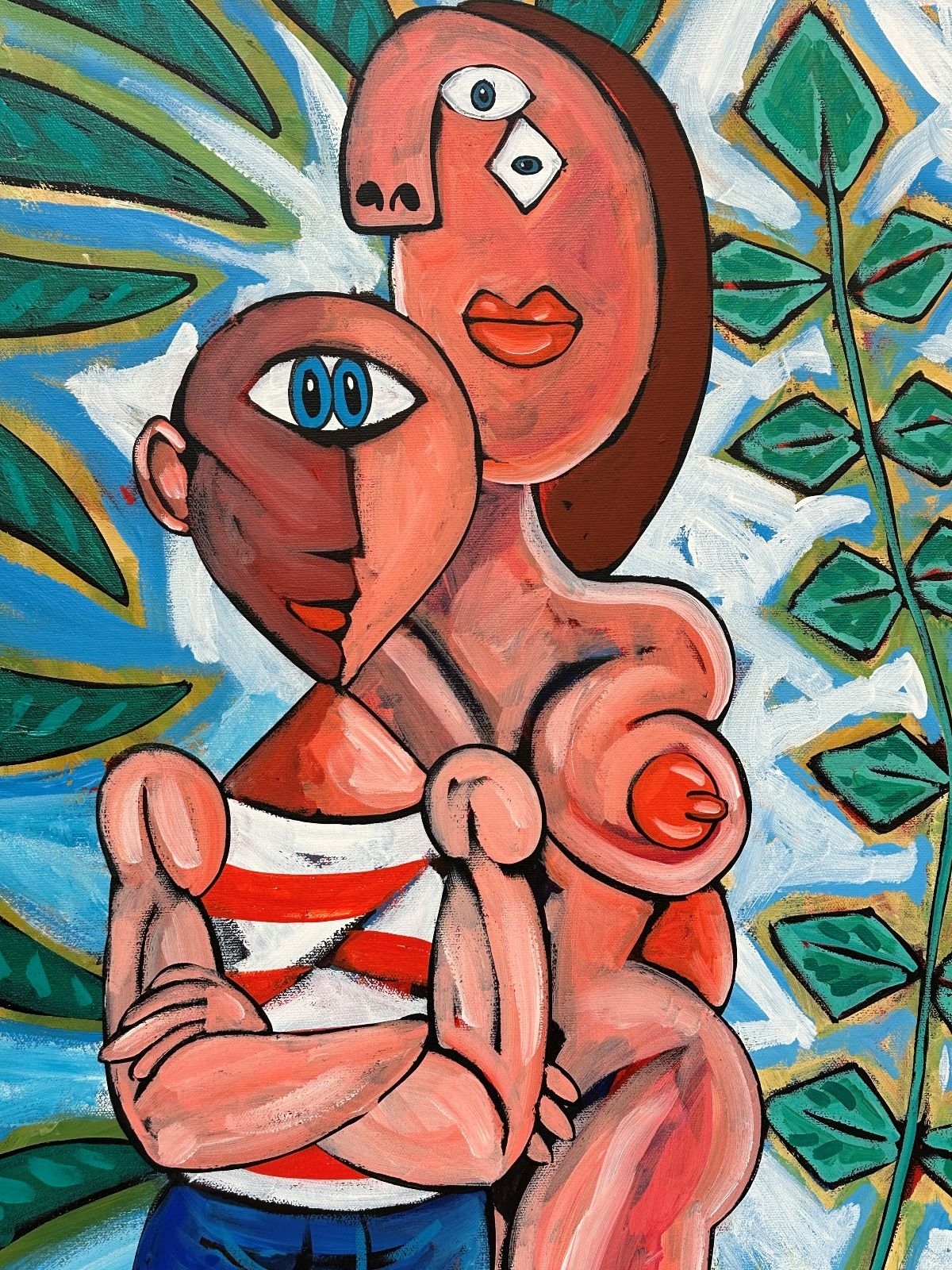 Artwork by George Kocar, Artist Pointing, Made of Acrylic on Canvas