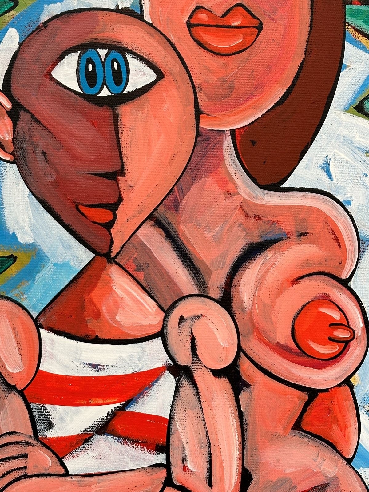 Artwork by George Kocar, Artist Pointing, Made of Acrylic on Canvas