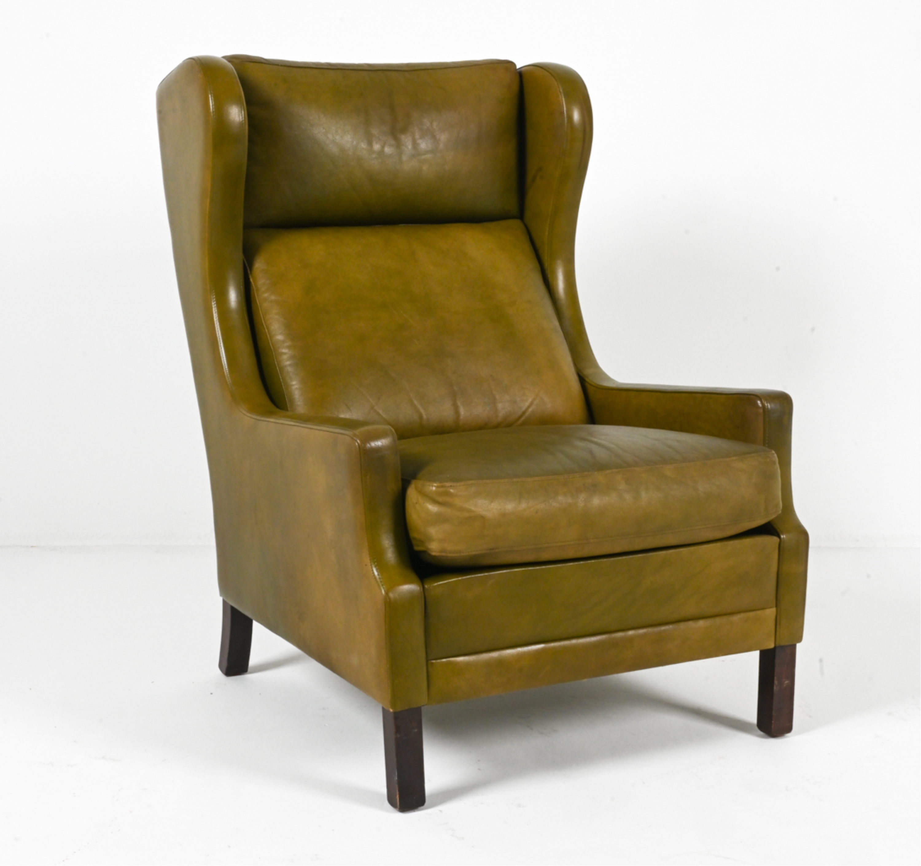 Børge Mogensen | ATTR. BORGE MOGENSEN LEATHER WINGBACK CHAIR (Circa