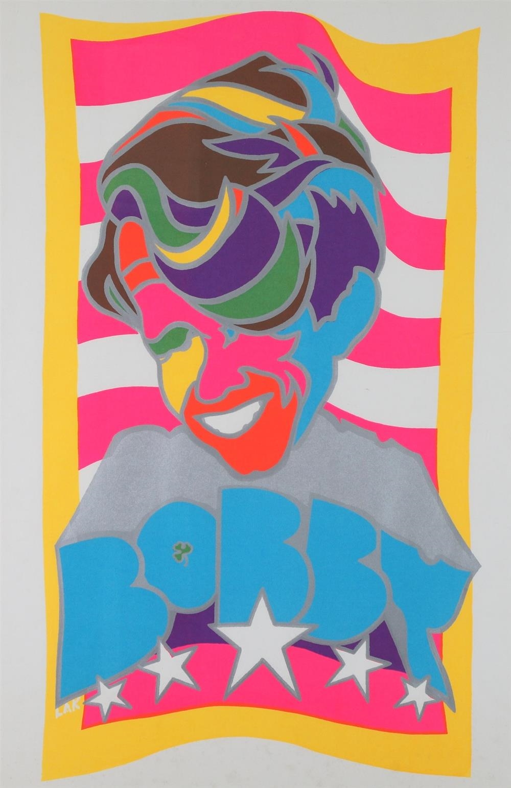 Artwork by Larry Korneman, BOBBY KENNEDY 1968 PSYCHEDELIC POSTER, Made of POSTER