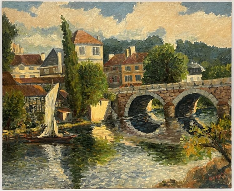 Artwork by Antoine Bogey, Village, Made of Oil on plywood panel