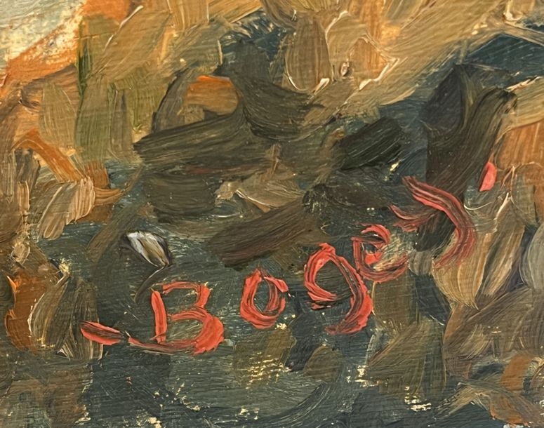 Artwork by Antoine Bogey, Village, Made of Oil on plywood panel