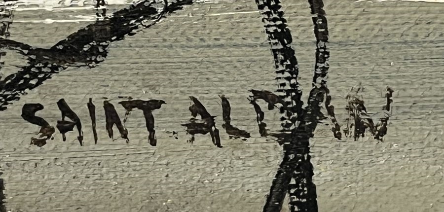 Artwork by Saint-alban, Pond and undergrowth, Made of Oil on canvas