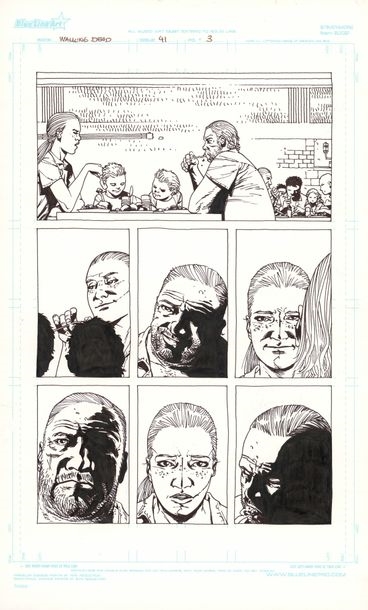 Artwork by Charlie Adlard, Walking Dead, Made of Indian ink on paper