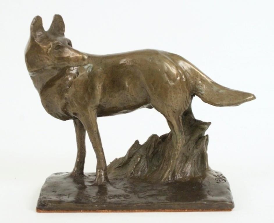 Artwork by Bob Coffee, Coyote, Made of Bronze