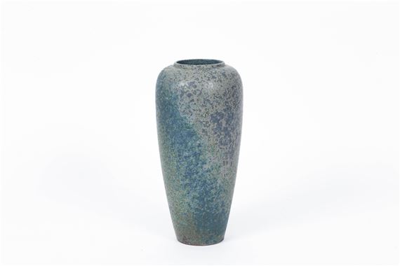 Tony Laverick (born 1961 ) a tapering studio pottery vase in blue by Tony Laverick