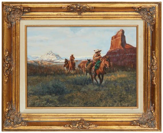 John R. Phelps | Pioneers on horseback (1995) | MutualArt