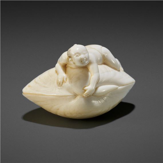 Ryukosai Jugyoku II | JUGYOKU: A FINE IVORY SHUNGA NETSUKE OF A MAN ...