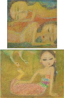 a. Tertidur; b. Wanita & Angsa - Suminarto 