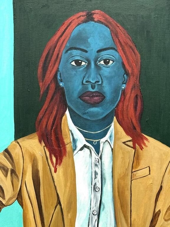 Artwork by Awanle Ayiboro Hawa Ali, AWANLE AYIBORO " BLUE FACE