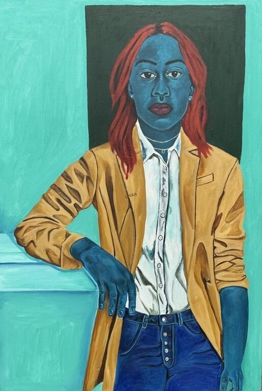 Artwork by Awanle Ayiboro Hawa Ali, AWANLE AYIBORO " BLUE FACE