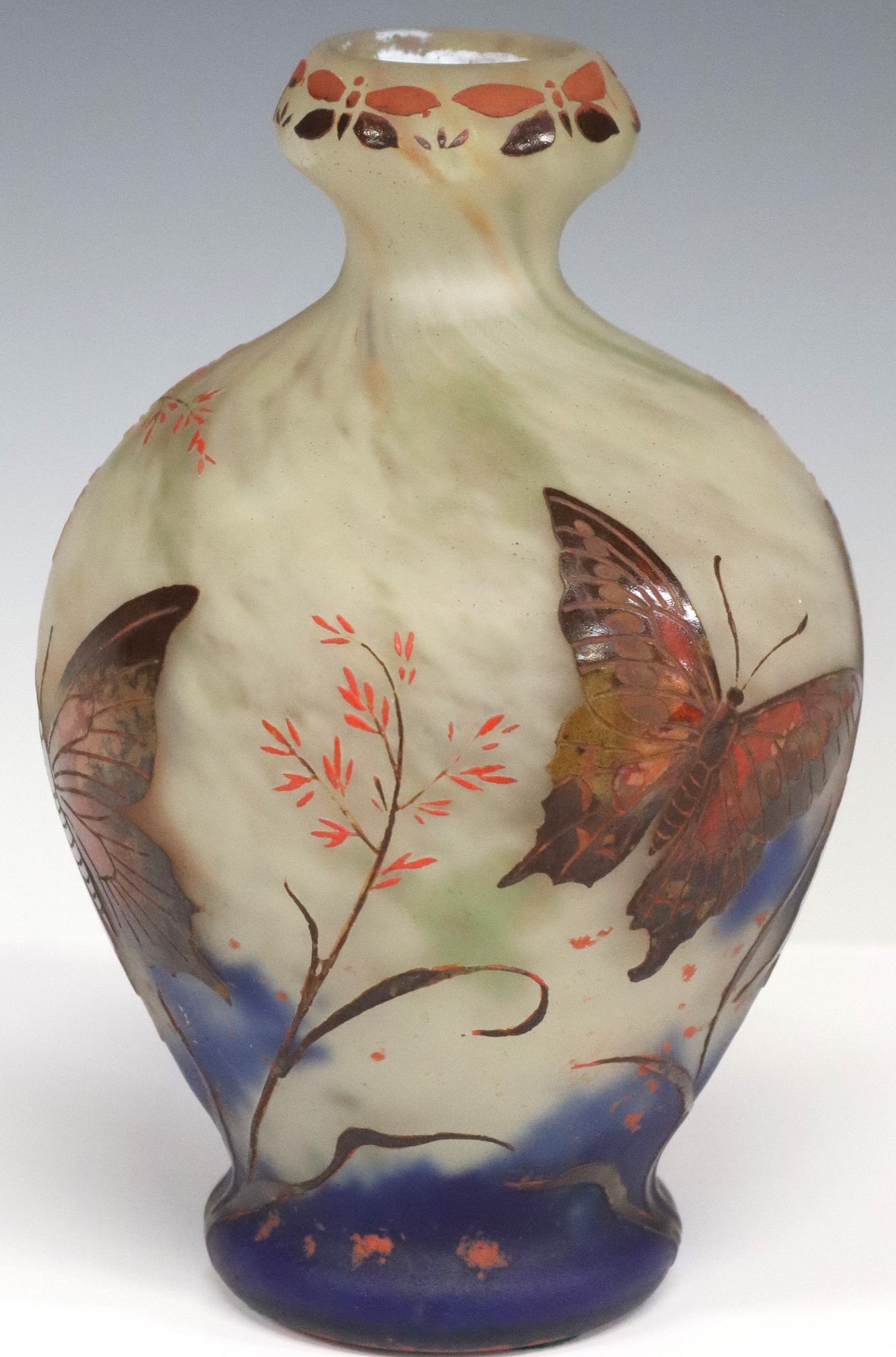 Muller Freres | FRENCH MULLER FRERES ART NOUVEAU ENAMELED CAMEO GLASS ...