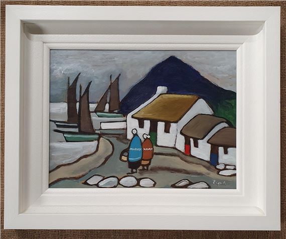 Waiting On The Catch. An Oil on Board by James Ryan