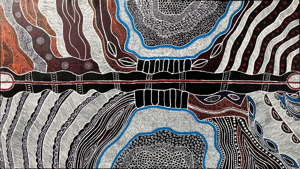 Artwork by Mina Mina Jukurrpa Ngalyipi, Mina Mina Jakurrpa 2022 (Major Work), Made of acrylic on canvas