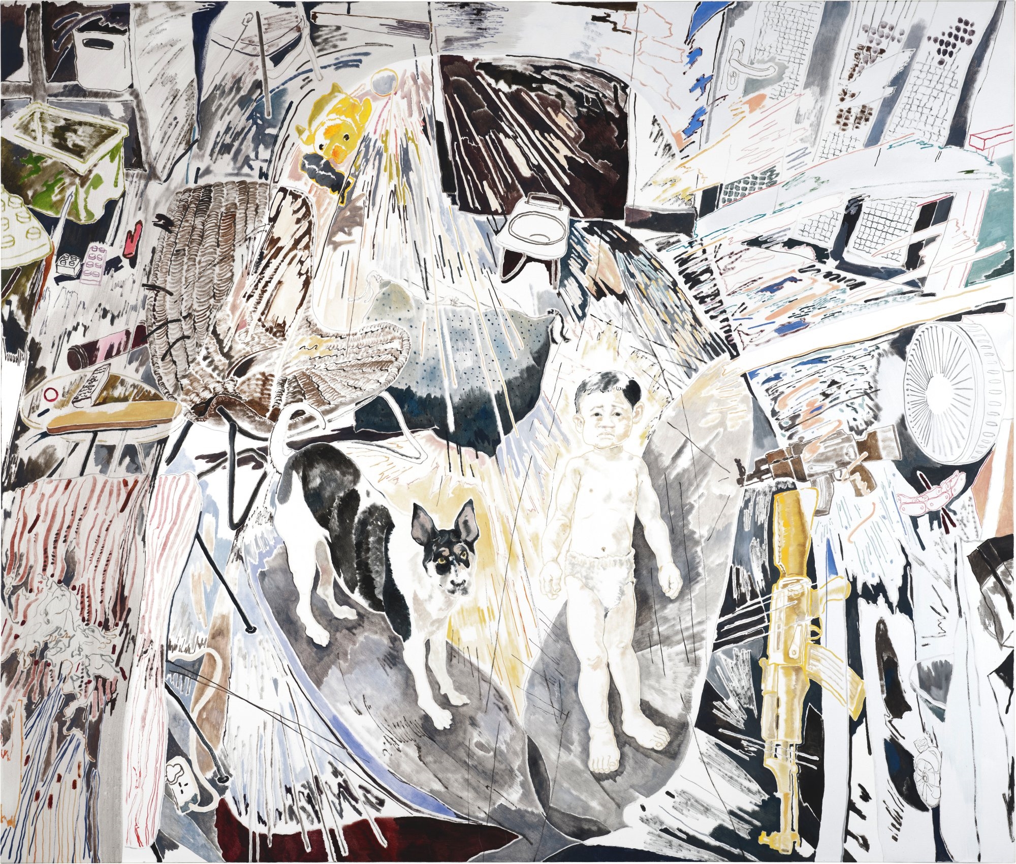 Artwork by Chris Huen Sin Kan, Balltsz and Joel, Made of oil on canvas