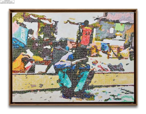 Le penseur sur les rails (série Scène de marché sénégalaise) – 2019 - Alioune Diagne