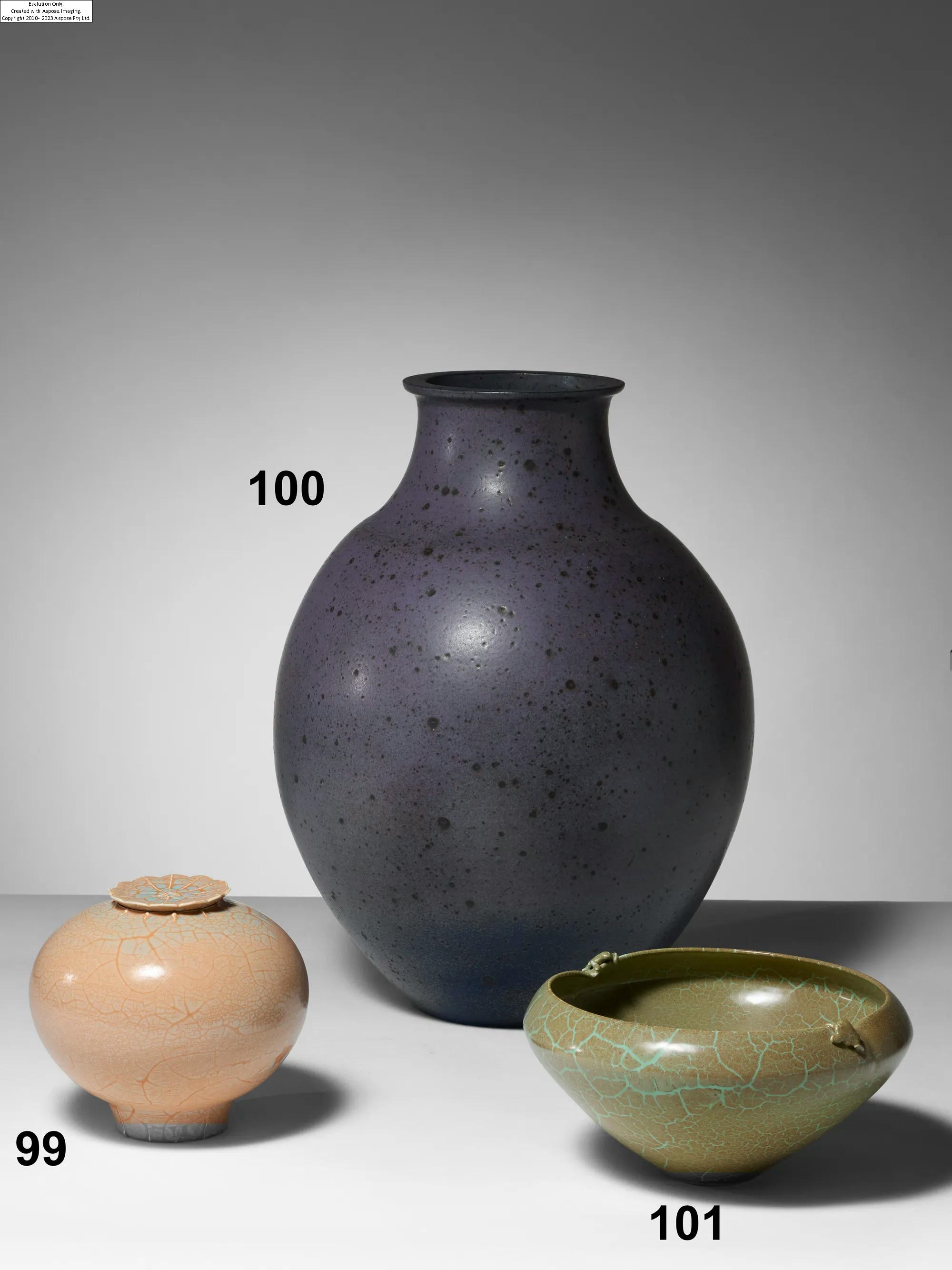 Artwork by Robert Deblander, Important vase à col plateau – circa 1980, Made of stoneware