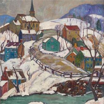 1951 - Winter in the Village - Fern Isabel Coppedge